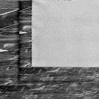 Mörk illustration med grått fält som kan representera paraplydesign.